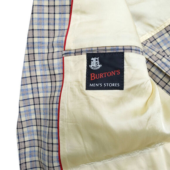 VTG Burton's Yellow Plaid Polyester 2 Button Blazer Jacket Sport Coat 40x30 38R? - Picture 15 of 15